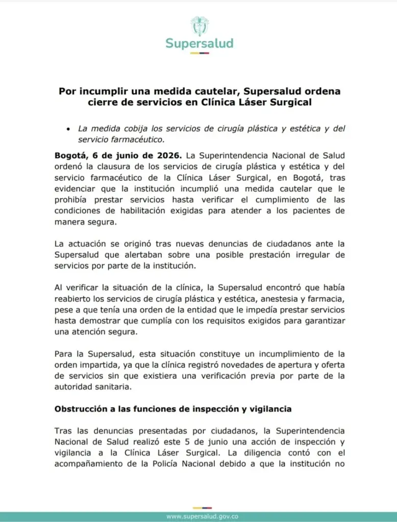 Supersalud statement.