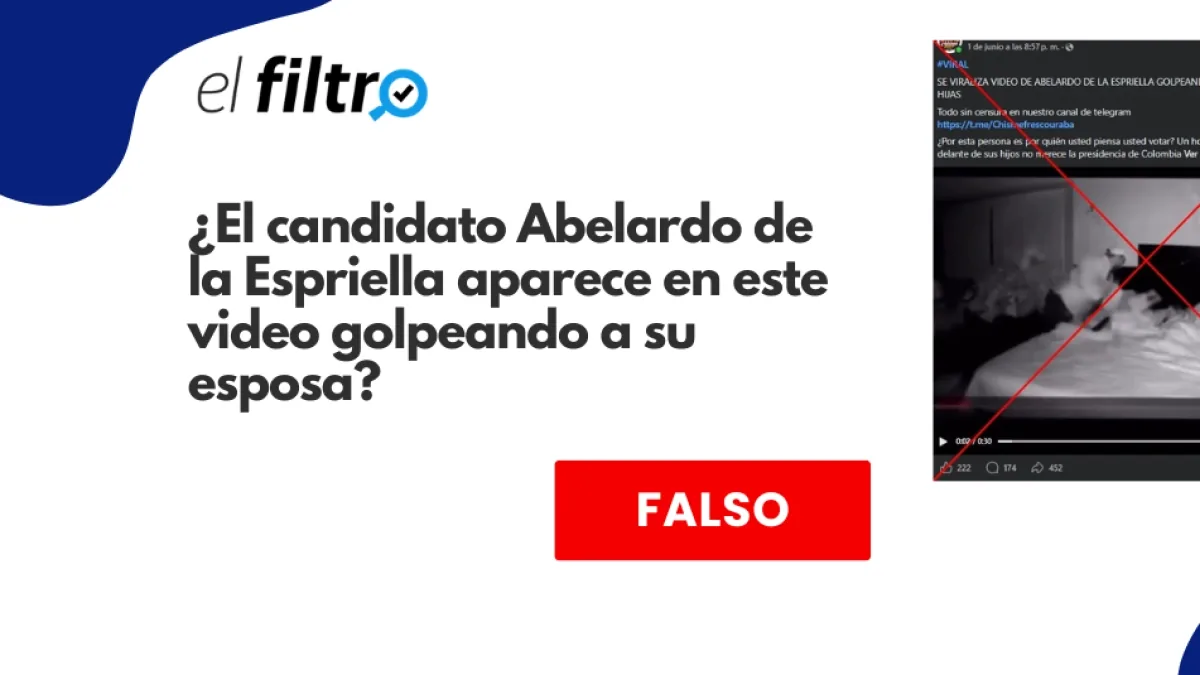 #ElFiltro: candidate Abelardo de la Espriella does not appear in video hitting his partner; recording corresponds to a complaint from a woman in Mexico