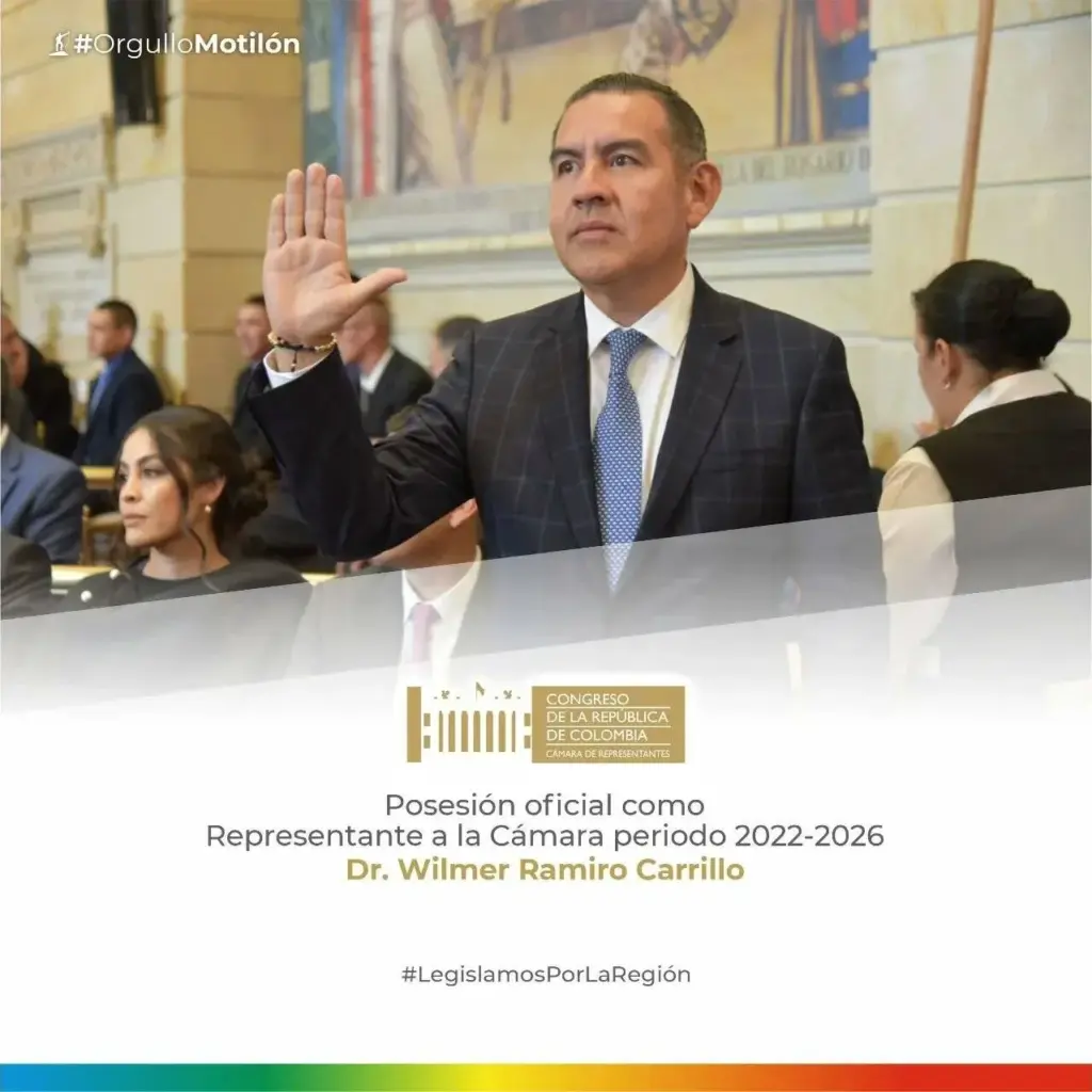 Wilmer Ramiro Carrillo Mendoza at his inauguration as representative 2022-2026.