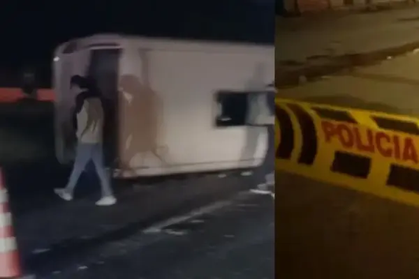 Dramatic accident on the Tunja - Bogotá road involving an intercity bus that overturned and left at least 20 people injured; this is how the car ended up