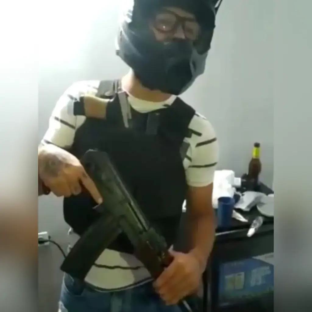 Alias 'Greco' showing off a rifle on his social media.