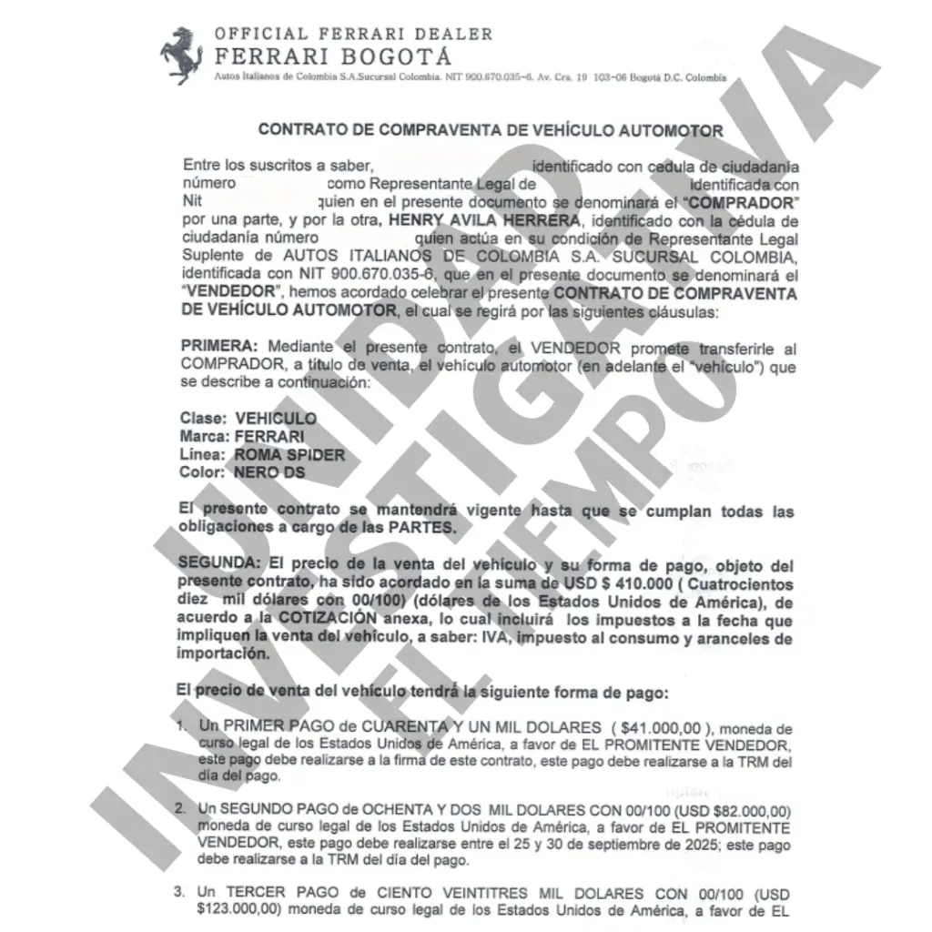 Contrato Ferrari