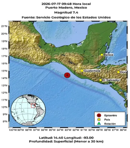 Temblor en México este viernes 17 de julio.