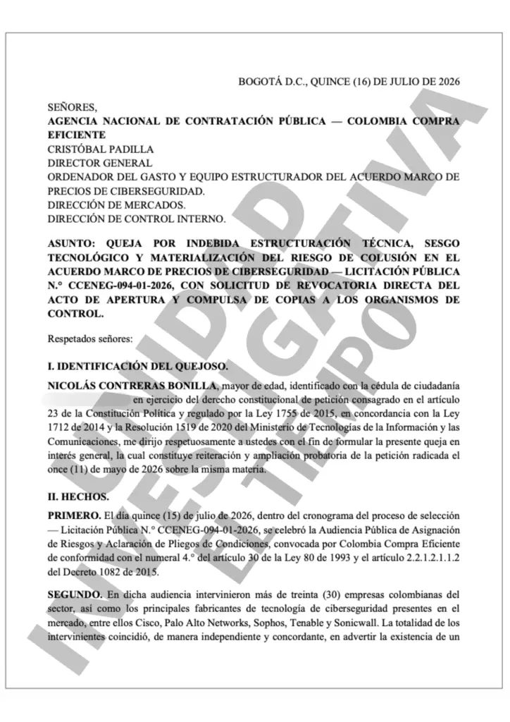 Carta director Colombia Compra Eficiente