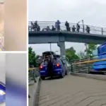 Attention: owner of the blue Spark that was lifted onto a pedestrian bridge in Bogotá speaks; alleged complainant has traffic tickets in the same car