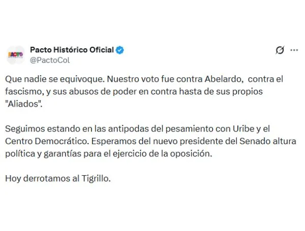 Pacto Histórico sobre Honorio Henríquez, nuevo presidente del Senado.