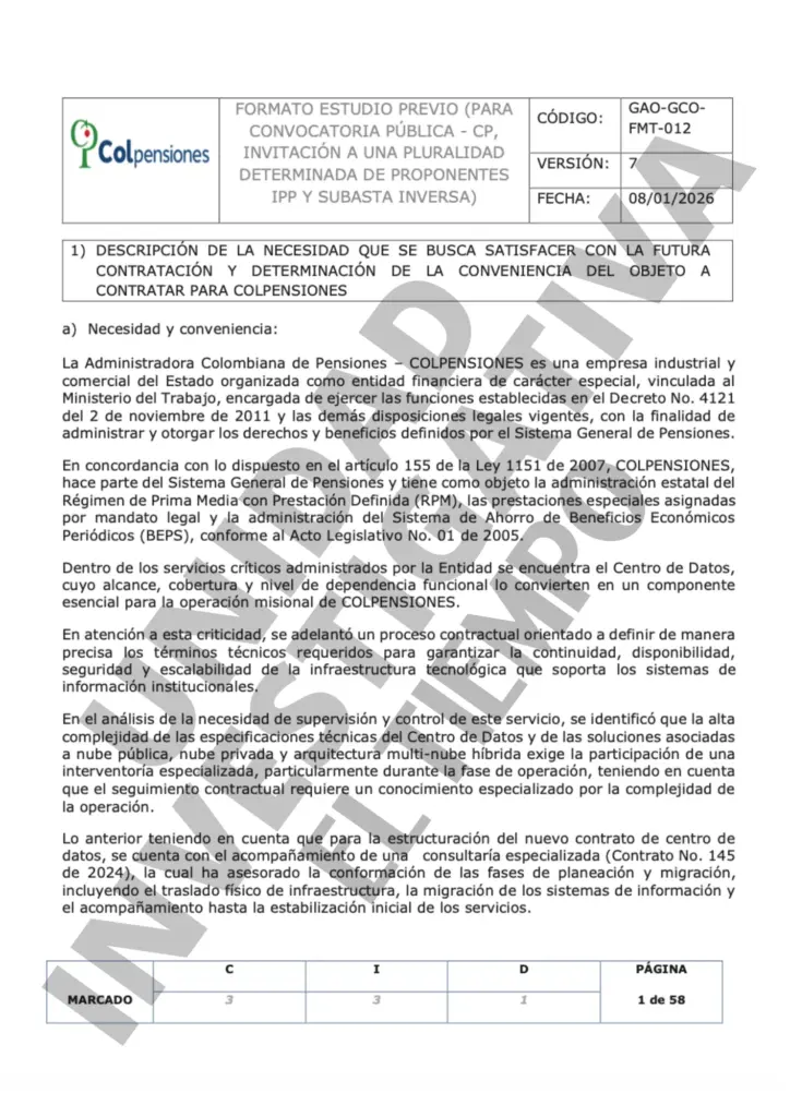 Estudio previo colpensiones