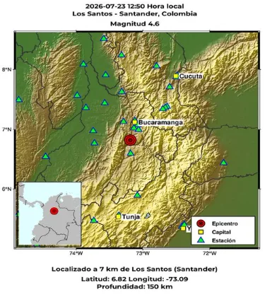 Temblor en Colombia.