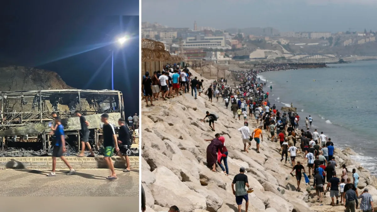 Videos | Fuertes enfrentamientos entre migrantes y la policía de Marruecos en las fronteras de Ceuta y Melilla: quemaron al menos seis vehículos