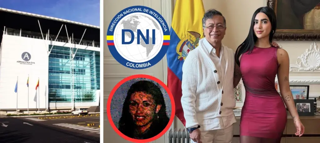 Liliana de las Mercedes Olaya Cabrales, mother of Gabriela Muñoz, alongside President Gustavo Petro.