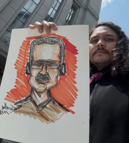 Caricatura de Nicolás Maduro en la audiencia del 22 de julio de 2026.