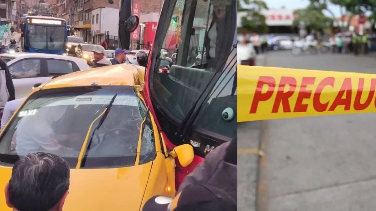 Serious accident between a TransMilenio bus and a taxi in downtown Bogotá causes traffic jam in the area: this is what is known