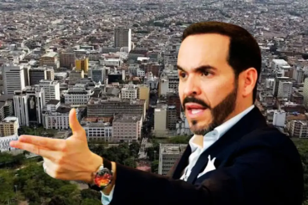 Abelardo De la Espriella y panorámica de Cali, ciudad de propuesta final para su posesión.