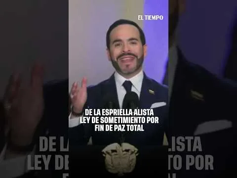 El gobierno de Abelardo De La Espriella alista una ley de sometimiento y la presentará al Congreso en dos semanas. Además, el Ministerio de Justicia busca recursos para la construcción de megacárceles. #ElTiempo #NoticiasColombia #ÚltimaHora #AbelardoDeLaEspriella #Abelardo #Gobierno #Colombia #Sometimiento #Megacarceles #Seguridad #Justicia #Carceles #Congreso #NoticiasColombia #PoliticaColombia #Actualidad #UltimaHora  SUSCRÍBETE: https://bit.ly/eltiempoYT  Síguenos en nuestras redes sociales:
X: https://twitter.com/eltiempo 
Facebook: https://www.facebook.com/eltiempo 
Instagram: https://www.instagram.com/eltiempo  El Tiempo es el medio líder de noticias en Colombia, caracterizado por sus investigaciones y reportajes exclusivos, sobre:  justicia, deportes, economía, política, cultura, tecnología, innovación, cambio climático, entre otros eventos noticiosos en Colombia y el mundo.  Para mayor información ingresa a: https://www.eltiempo.com  Otros canales de El Tiempo
Citytv: https://www.youtube.com/c/citytvbogota 
Bravíssimo Citytv: https://www.youtube.com/c/BRAVISSIMOCITYTV 
Portafolio: https://www.youtube.com/user/PortafolioCO 
Futbolred: https://www.youtube.com/c/FutbolRedCO