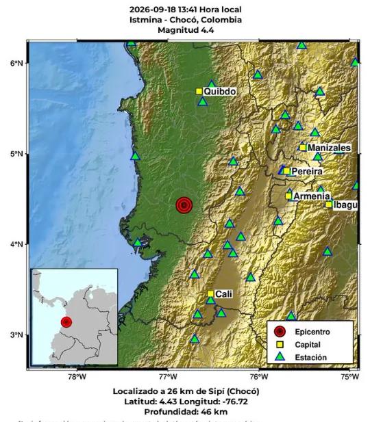 Temblor en Colombia.