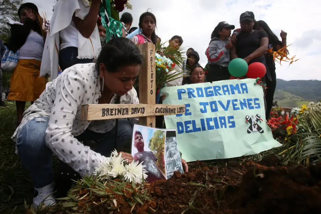 Funeral of a 14-year-old indigenous guard and environmental leader, in Las Delicias, Cauca