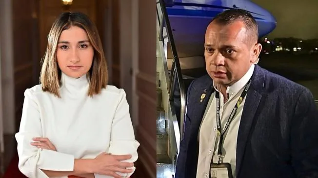 La directora del DAPRE, Laura Sarabia y el coronel Carlos Feria.