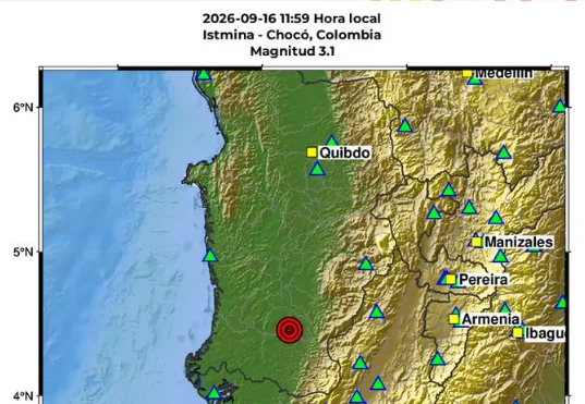 Temblor en Colombia.