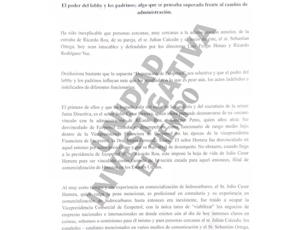 The complaint mentioning Julio César Herrera.