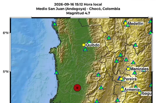 Temblor en Colombia.