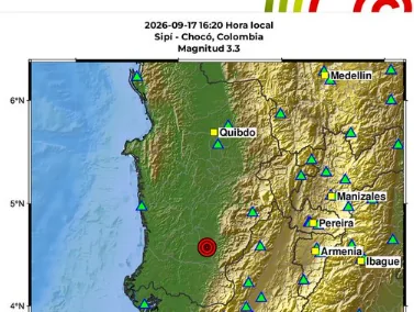 Sismo hoy en Chocó.