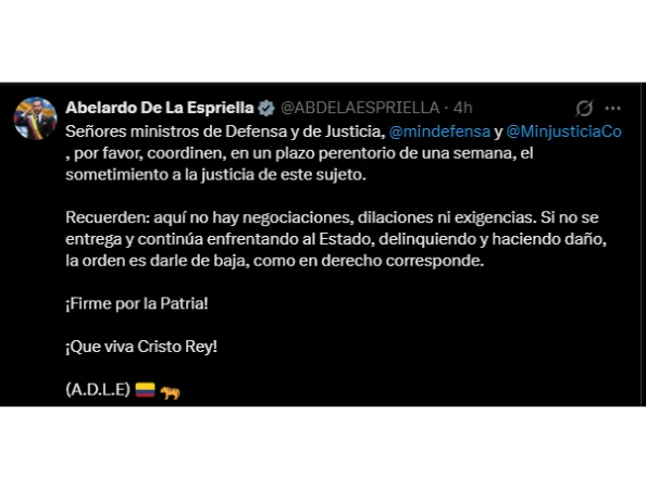 Presidente ordena el sometimiento de alias 'Pinocho'