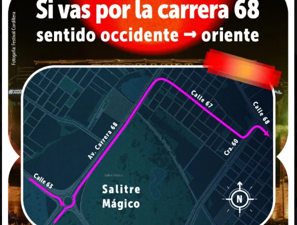 Drivers can use Carrera 68 as an alternative route.
