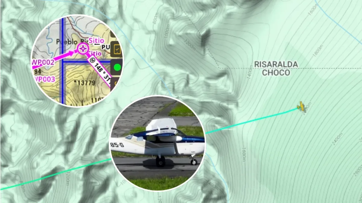 Esta es la zona donde se perdió avioneta en la que viajaban 5 personas desde Condoto a Guaymaral; alertan que vuelo 'no era normal': 'Nada de rastros'